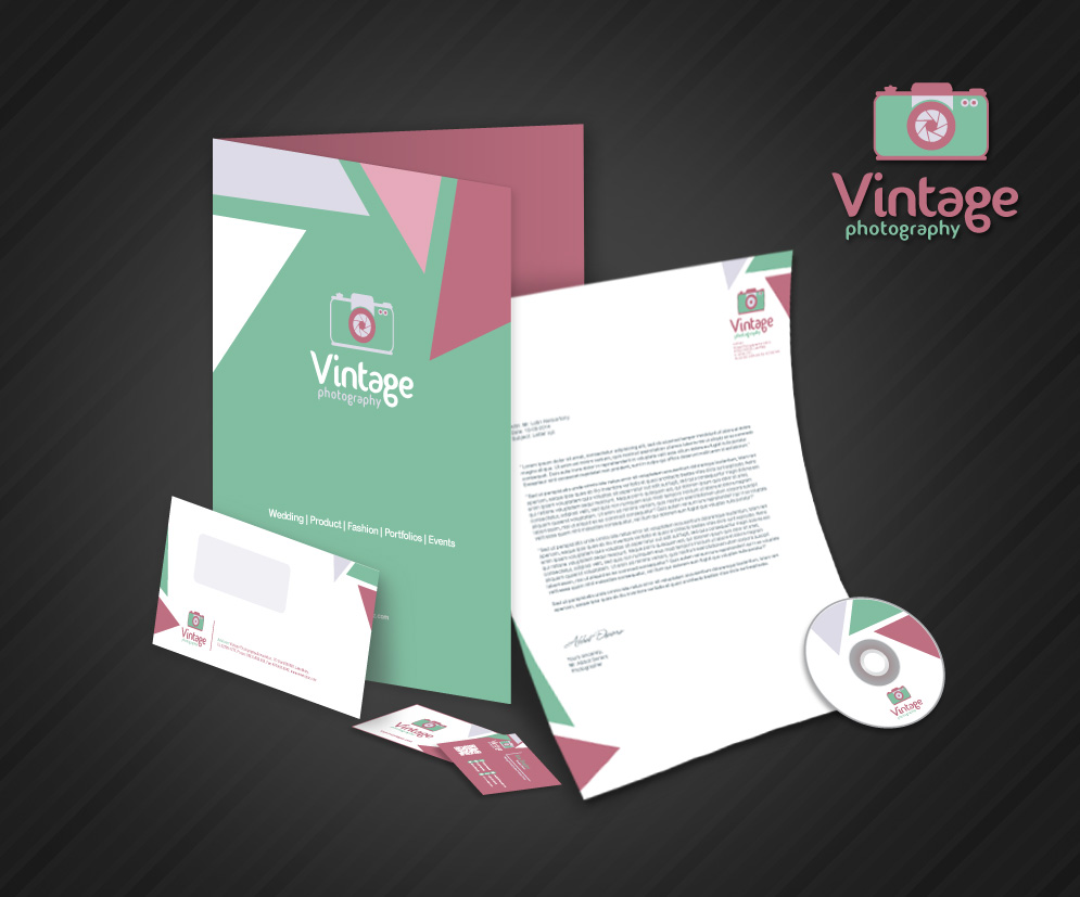 Vintage Photography Stationery Template With App Icon